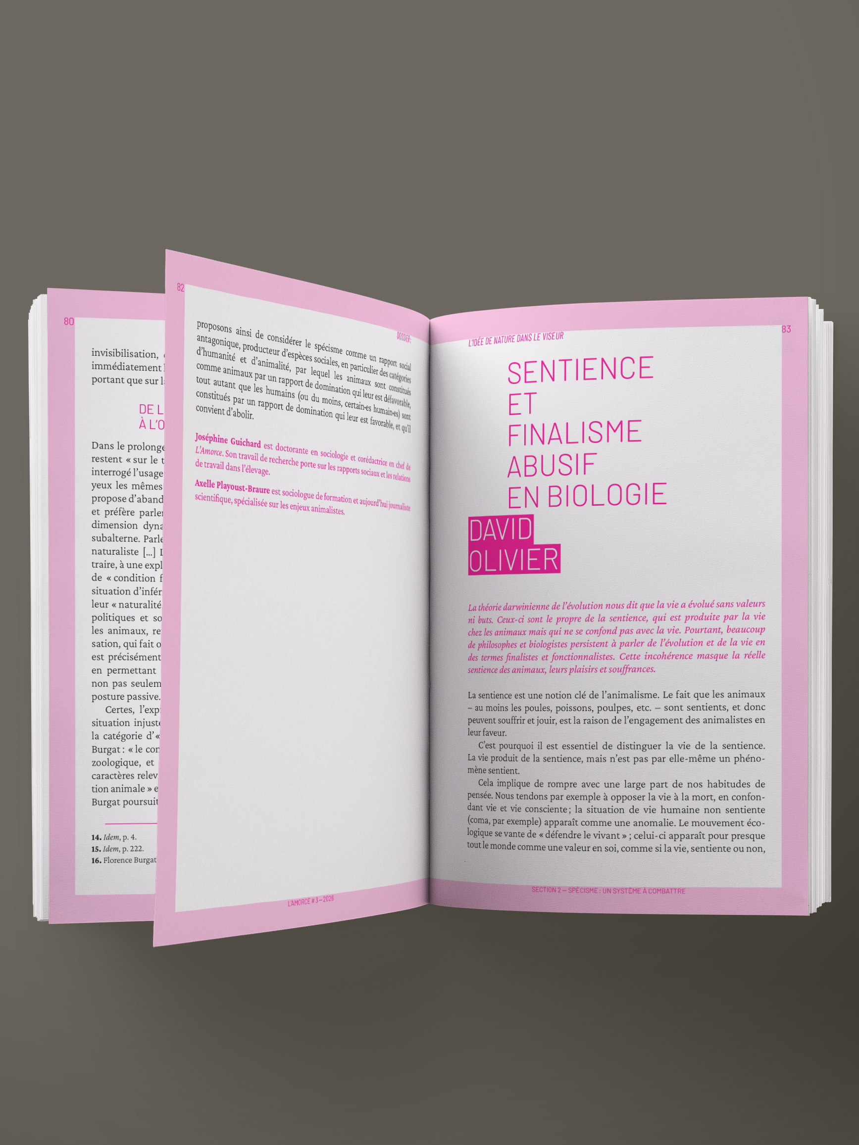 « Sentience et finalisme abusif en biologie », par David Olivier, cofondateur des <i>Cahiers antispécistes</i>