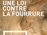 seconde version d'affiche pour une campagne de sensibilisation des députés français à la proposition de loi pour l'interdiction des usines à fourrure en France, pictogramme d'une case cochée sur un gros plan de col en fourrure de renard